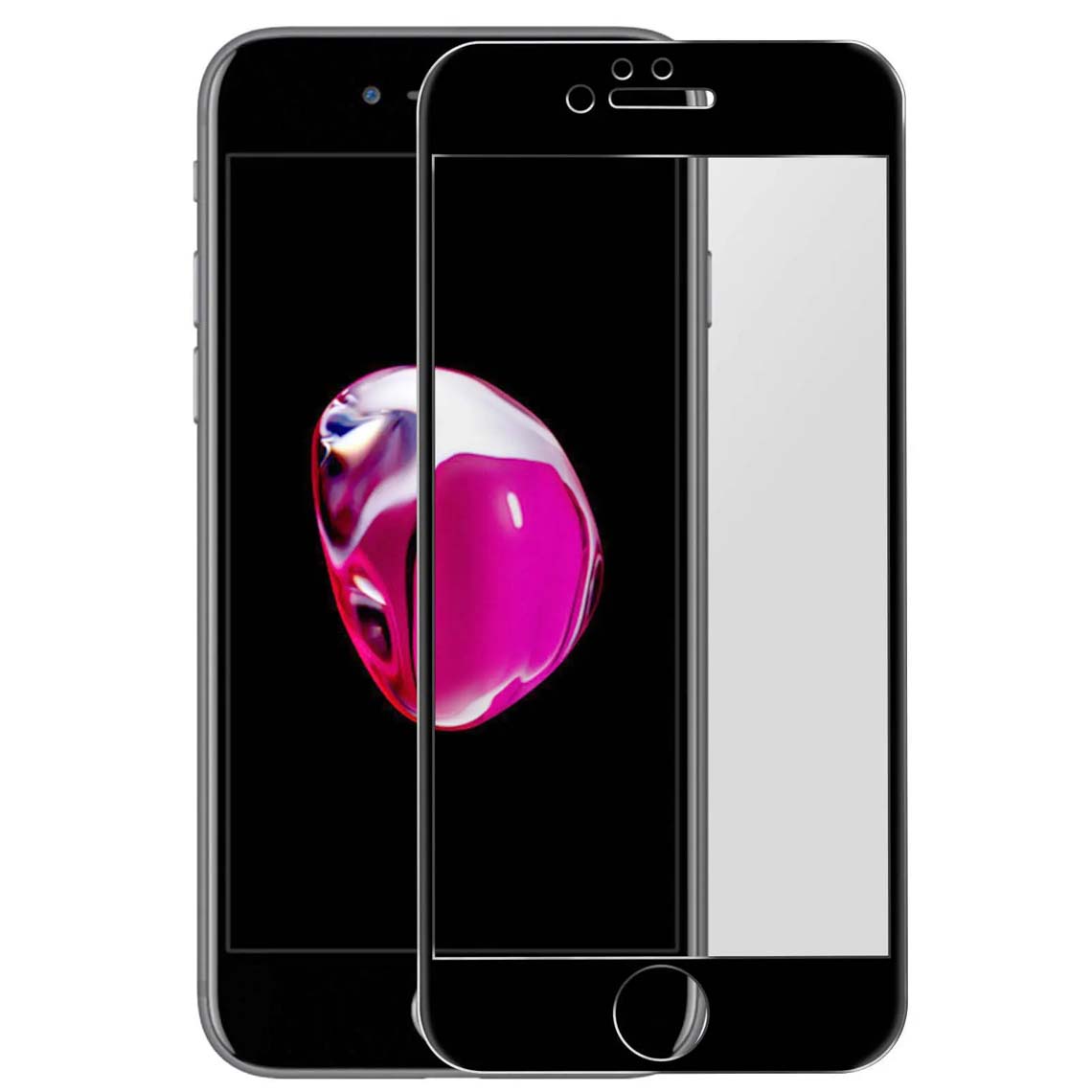 Folie de sticla 5D negru compatibil cu Apple Iphone 7/8 Plus Black
