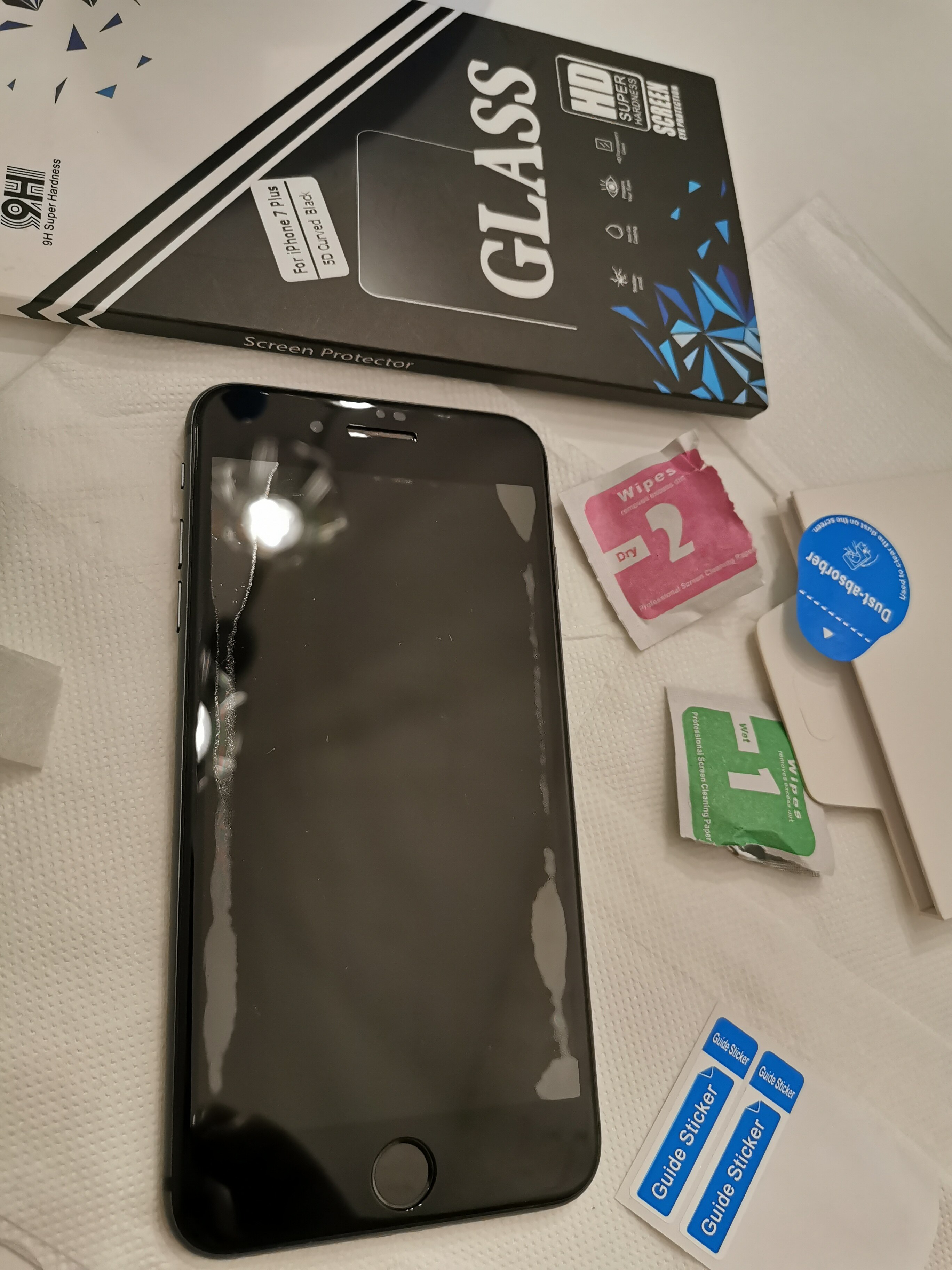 Folie de sticla 5D negru compatibil cu Apple Iphone 7/8 Plus Black