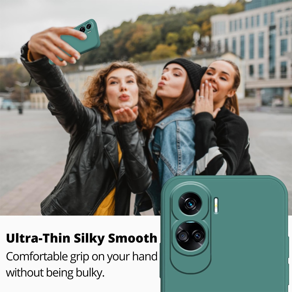 Husa Jelly Silicone Compatibil cu Honor 90 Lite, Interior de microfibra, Flexibila, Verde Inchis