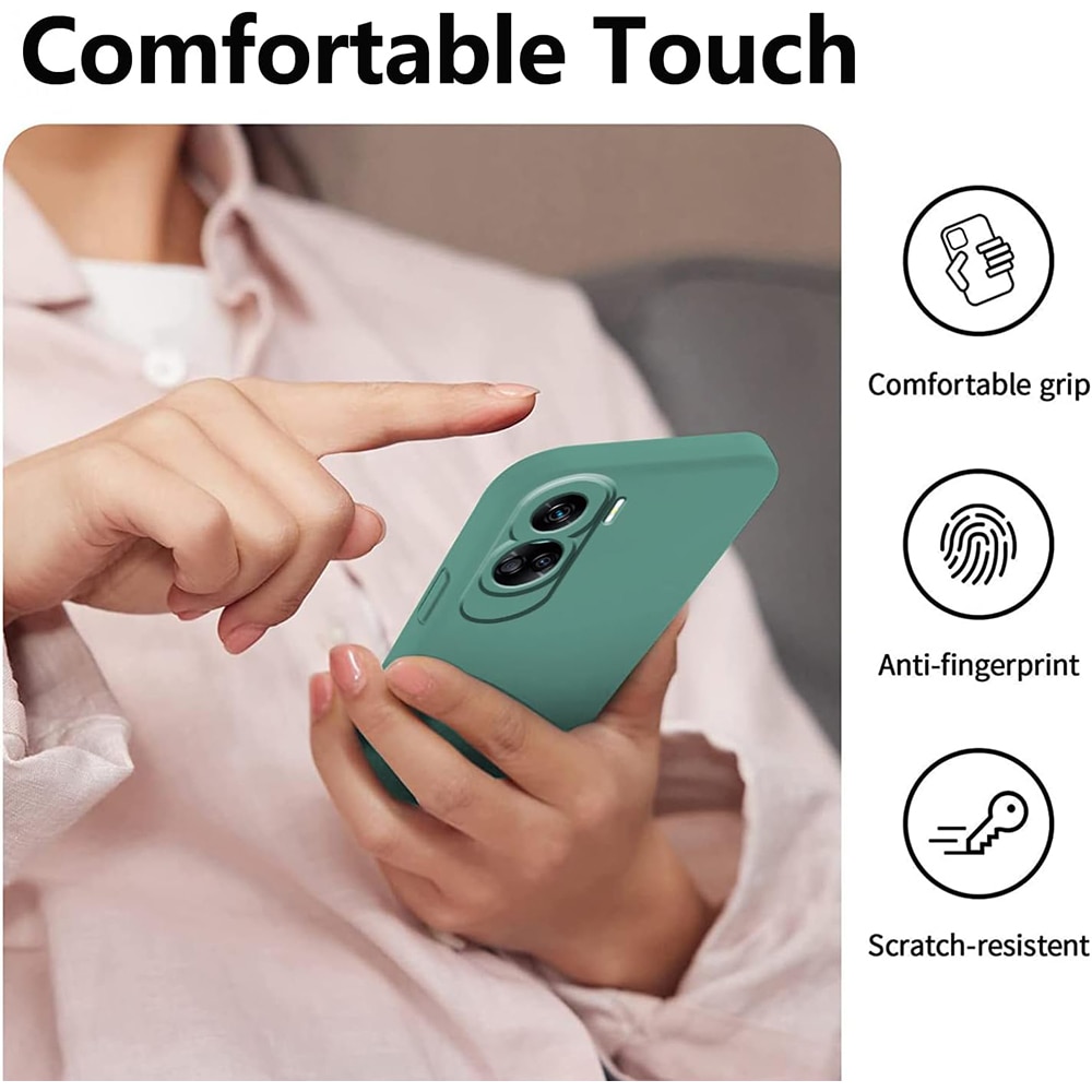 Husa Jelly Silicone Compatibil cu Honor 90 Lite, Interior de microfibra, Flexibila, Verde Inchis