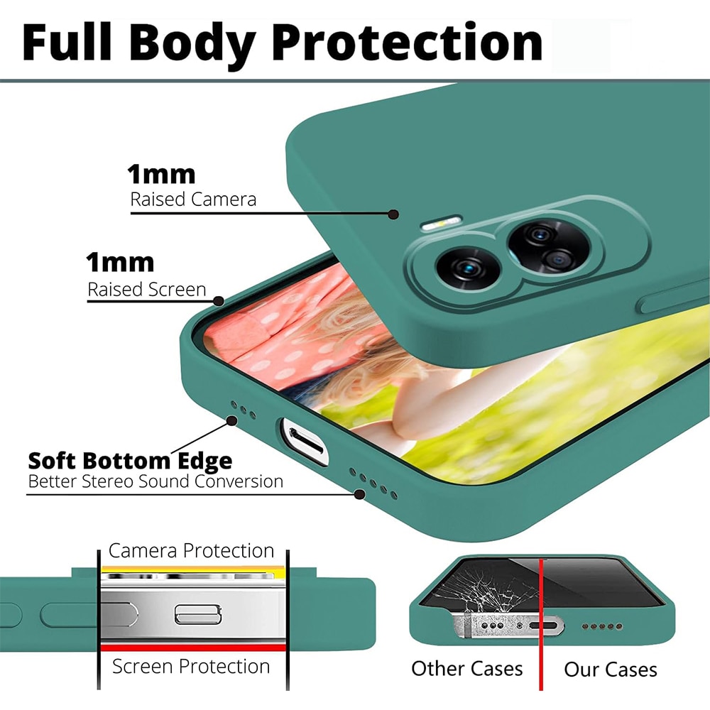 Husa Jelly Silicone Compatibil cu Honor 90 Lite, Interior de microfibra, Flexibila, Verde Inchis