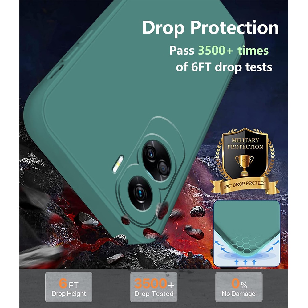 Husa Jelly Silicone Compatibil cu Honor 90 Lite, Interior de microfibra, Flexibila, Verde Inchis