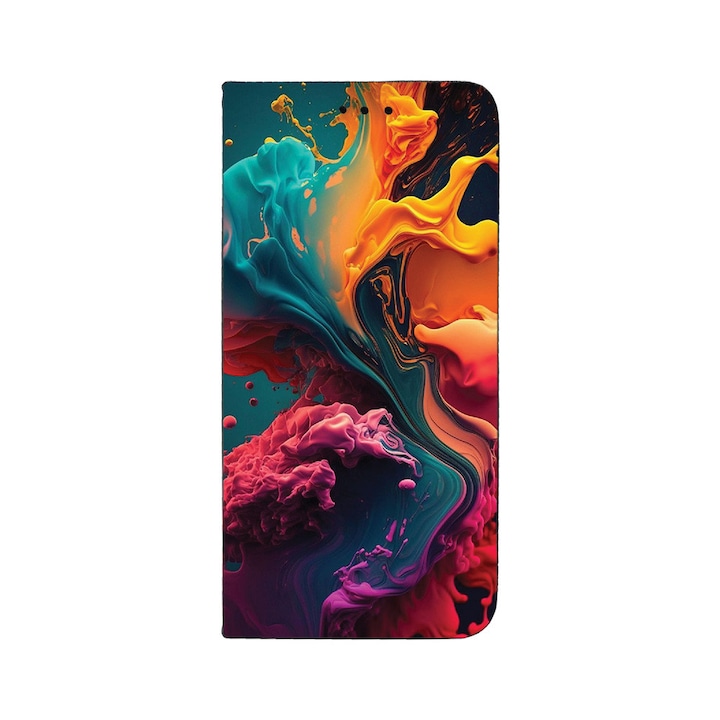 BestCase® Husa Tip Carte Compatibila cu Motorola Edge 60 Fusion, Liquid colors, Suport Stand, Buzunar Card, 1997782 FLB 1234