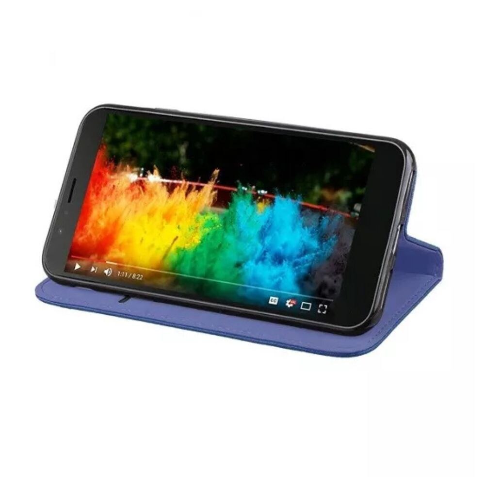 Husa tip carte compatibila cu Motorola Moto G15, premium book G-Tech, inchidere magnetica, buzunar card, Albastru