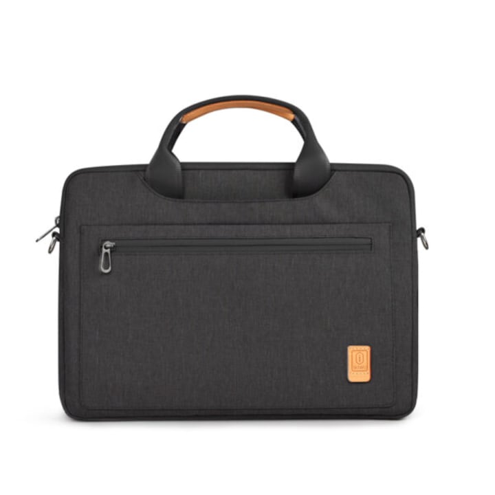 Geanta laptop WIWU Pioneer, 14", neagra, cu interior captusit si curea de umar ajustabila
