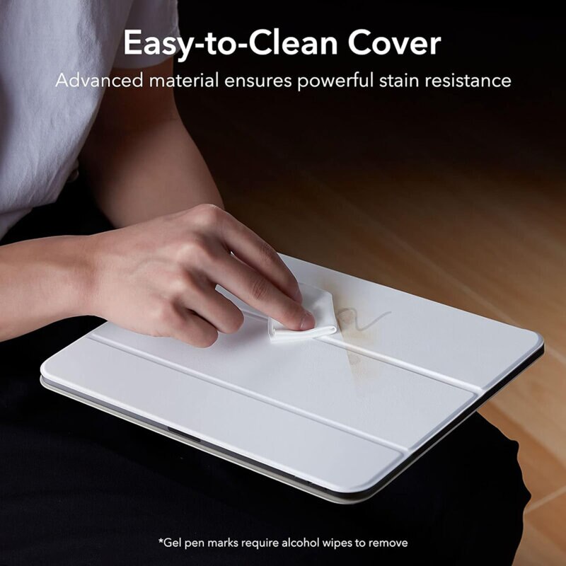 Husa de protectie flip cover pentru tableta, compatibila cu Apple iPad 10 2022, 10.9", Rebound Magnetic, fixare magnetica, piele ecologica, Alb