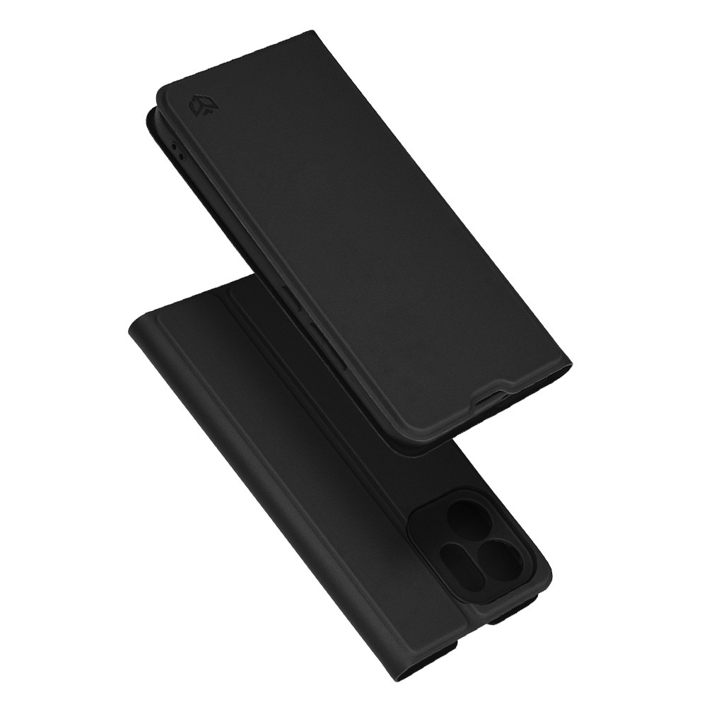 Husa Tip carte pentru Oppo Reno 14 F / Reno 14 FS 5G DaDen® Magskin Book, Antisoc, Protectie completa spate-ecran, Buzunar card, Piele ecologica, Negru