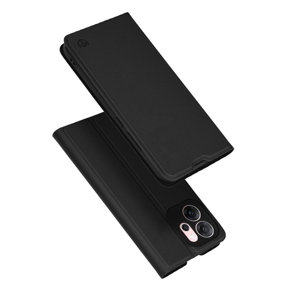 Husa Tip carte pentru Oppo Reno 14 F / Reno 14 FS 5G DaDen® Magskin Book, Antisoc, Protectie completa spate-ecran, Buzunar card, Piele ecologica, Negru