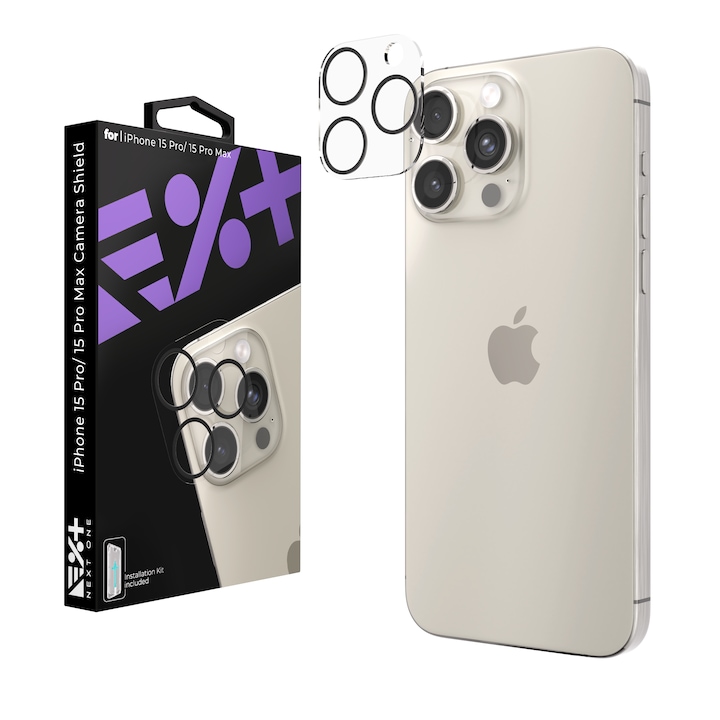 Folie de protectie pentru camera foto pentru iPhone 15 Pro / 15 Pro Max NEXT ONE