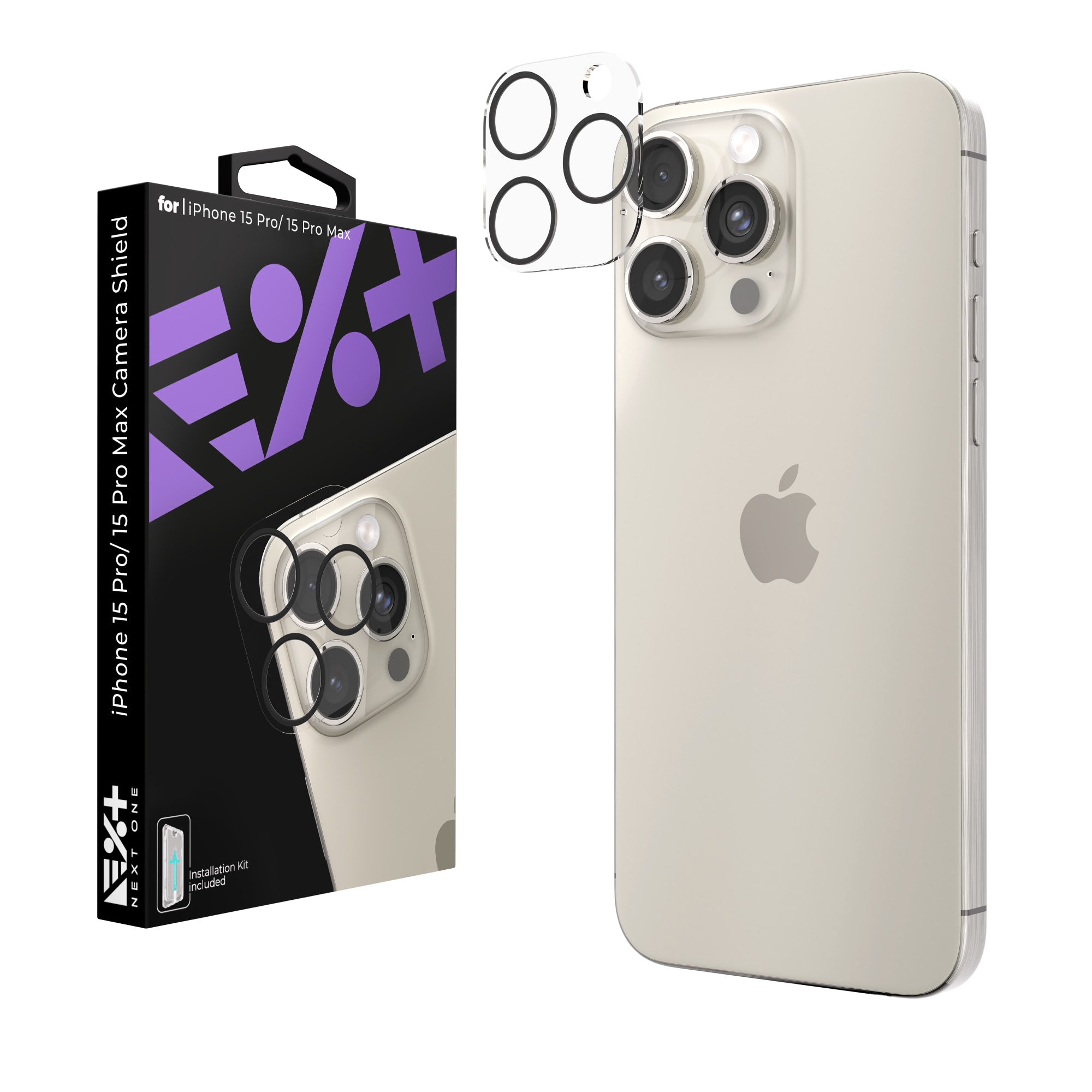 Folie de protectie pentru camera foto pentru iPhone 15 Pro / 15 Pro Max NEXT ONE