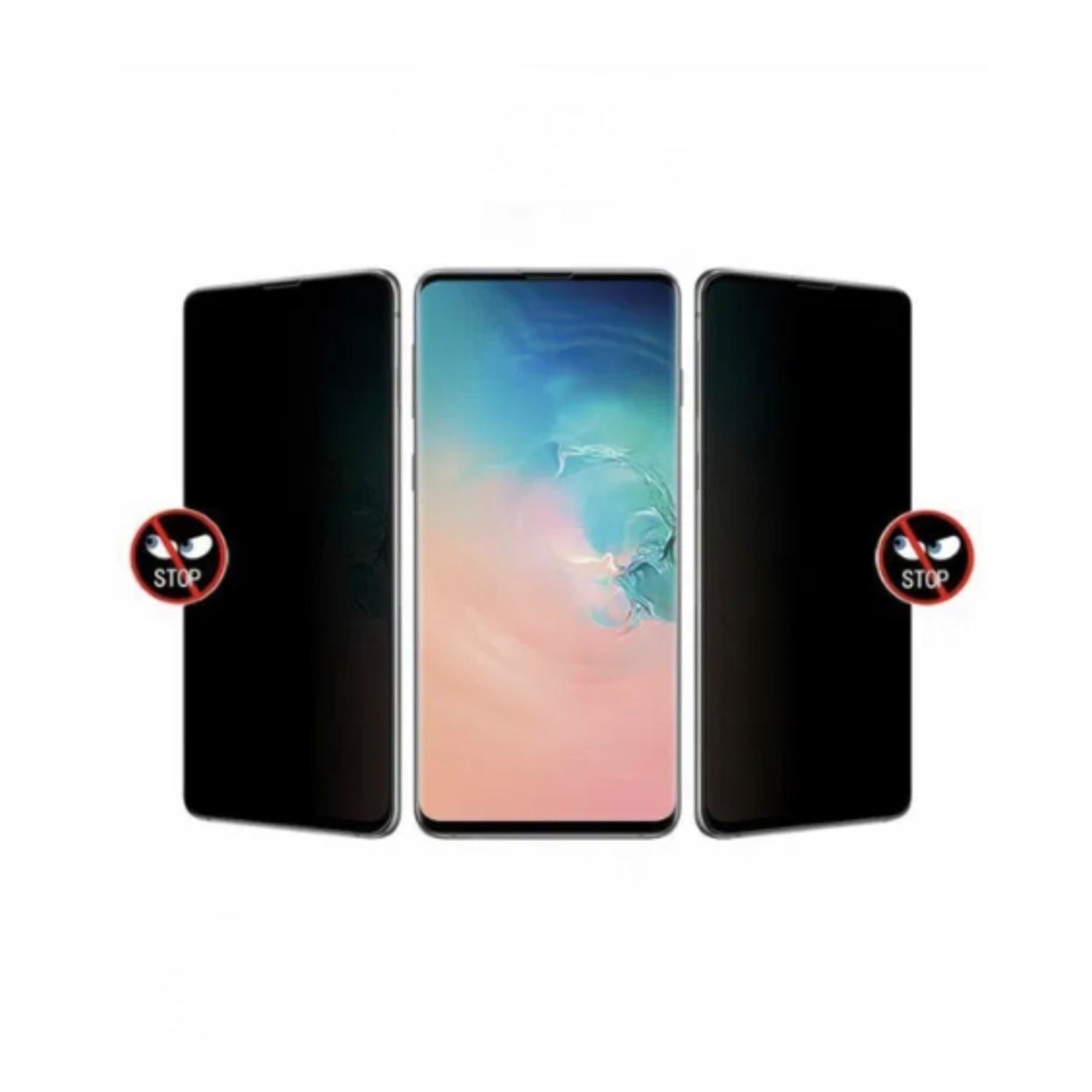 Folie protectie Privacy sticla securizata compatibila Samsung Galaxy S21 Plus, Acopera tot ecranul, Full Glue