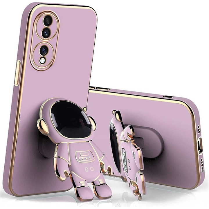 Husa Telefon 2in1, Flippy, Compatibila Huawei P50 Pro, Carcasa TPU cu Suport Inclus Tip Astronaut, Protectie Camere, Mov
