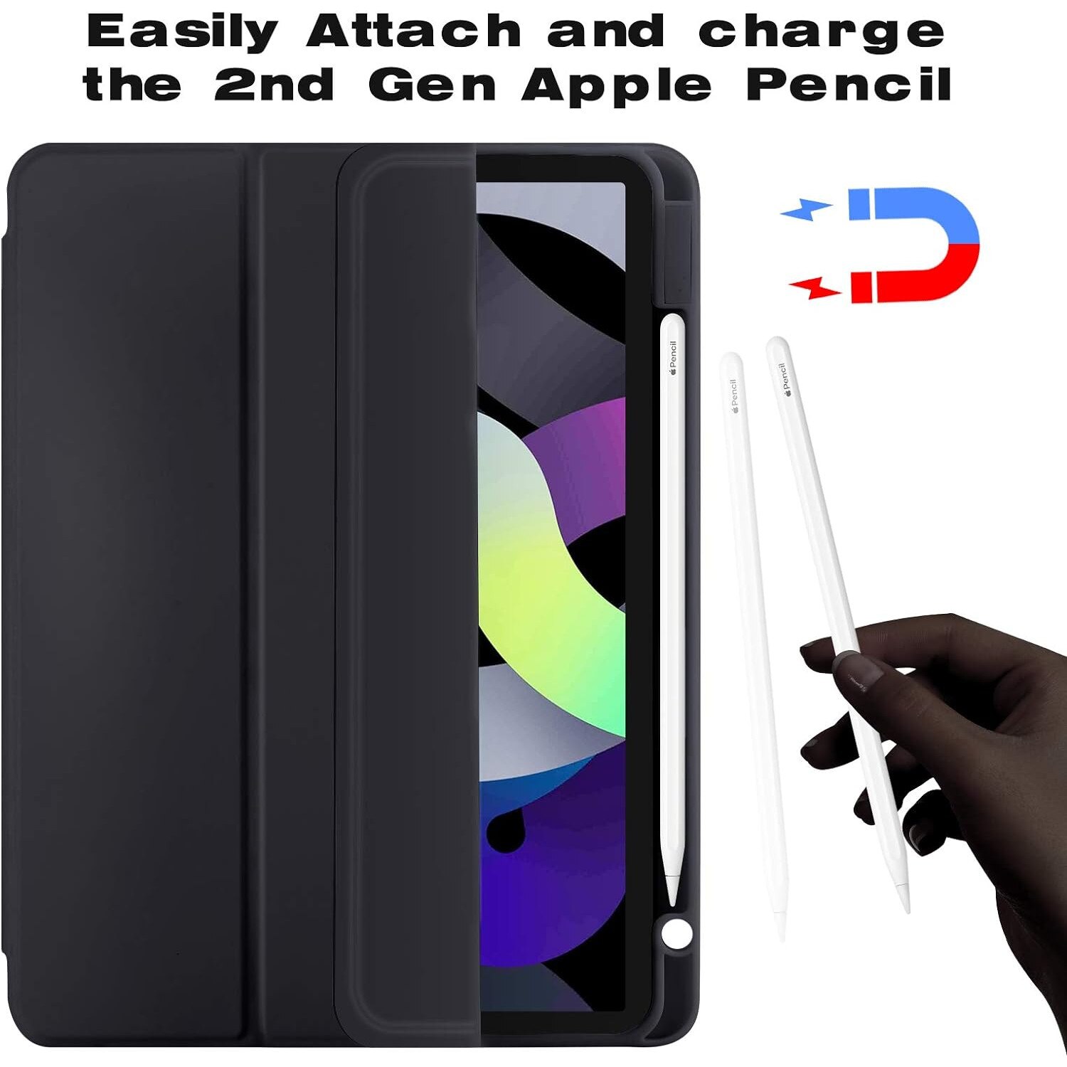 Husa pentru Apple iPad Air 11" 2026 / 2025 / 2024 M4, M3, M2 cu functie wake-up/sleep si compartiment pentru Apple Pen tip stand negru
