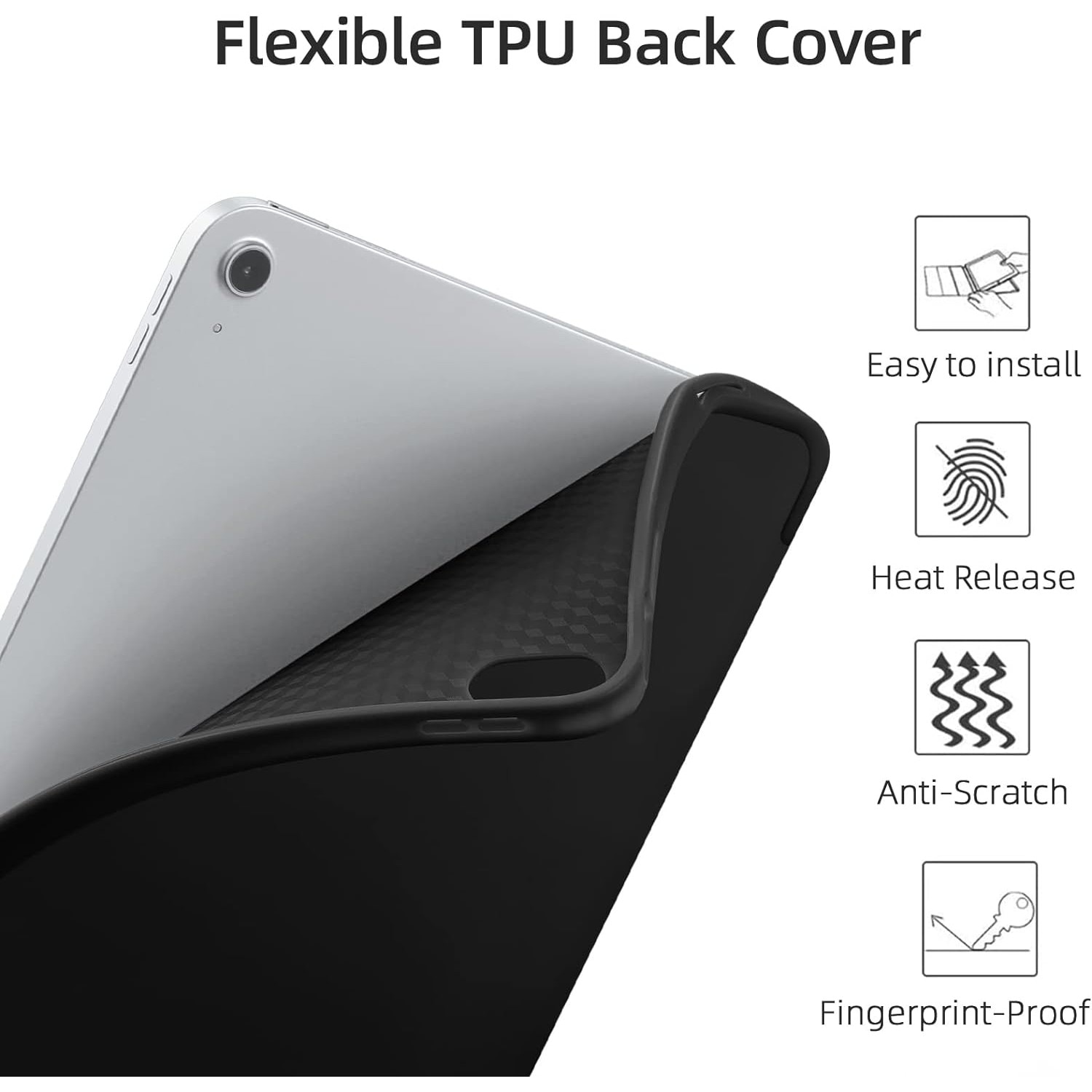 Husa pentru Apple iPad Air 11" 2026 / 2025 / 2024 M4, M3, M2 cu functie wake-up/sleep si compartiment pentru Apple Pen tip stand negru