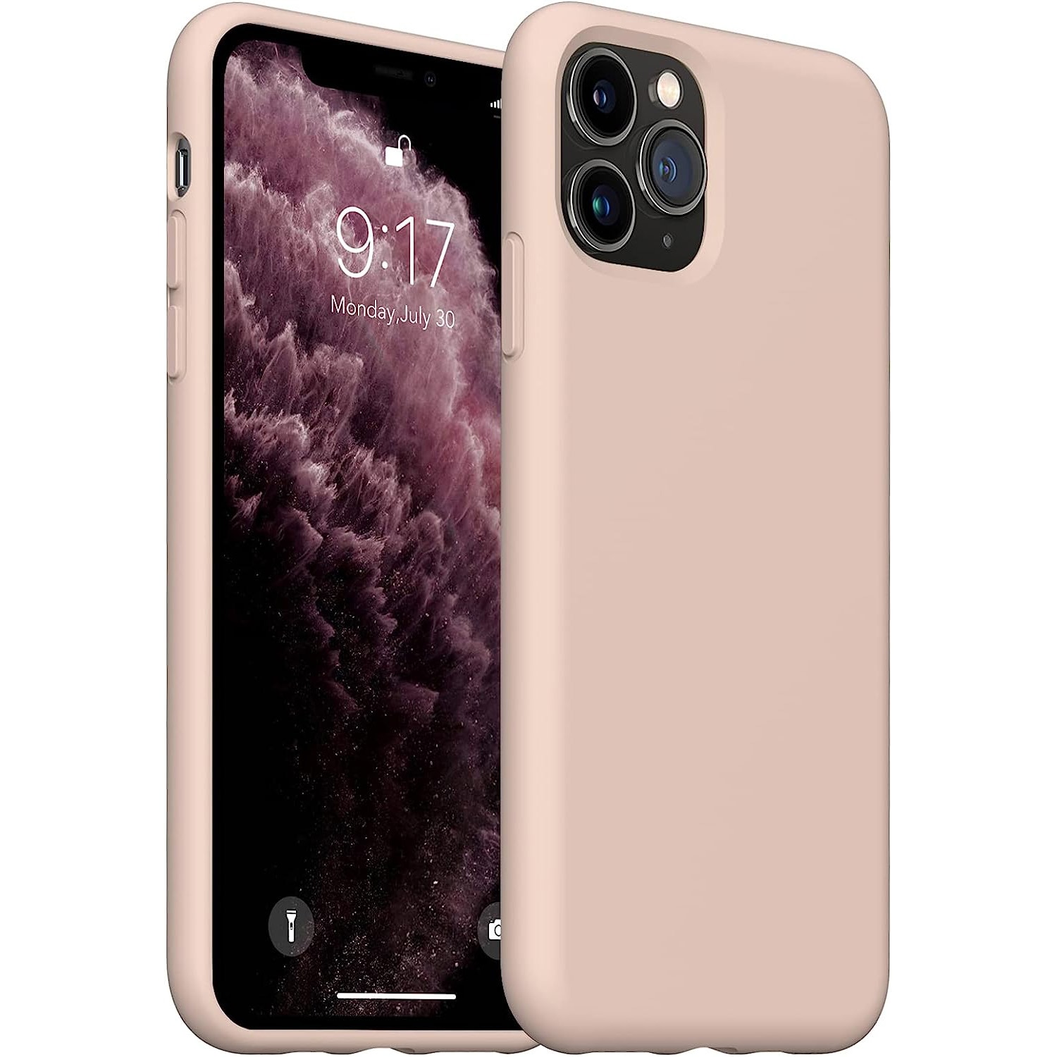 Husa Daden® Soft Silicone compatibila cu iPhone 11 Pro, Interior din Microfibra, Protectie sporita, Roz
