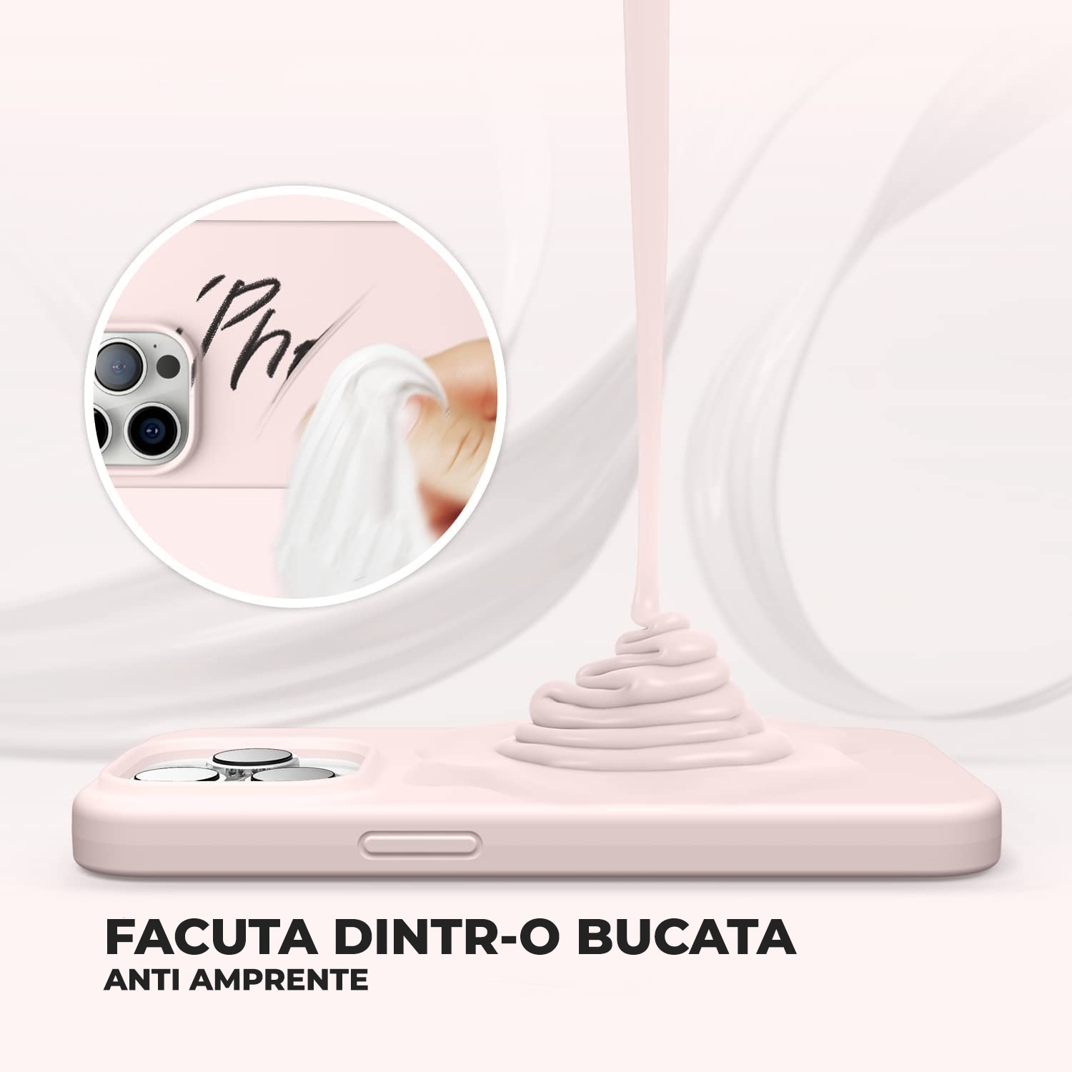 Husa Daden® Soft Silicone compatibila cu iPhone 11 Pro, Interior din Microfibra, Protectie sporita, Roz