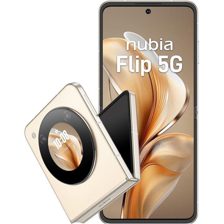 Telefon mobil ZTE Nubia FLIP, Dual SIM, 12GB RAM, 512GB, 5G, Gold