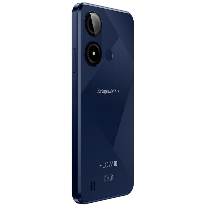 Telefon Mobil Kruger&Matz Flow 11, Procesor Unisoc SC9863A Octa-Core, Ecran IPS 6.56", 4GB RAM, 64GB Flash, Camera 13 MP, Wi-Fi, 4G, Dual SIM, Android Albastru