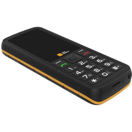 Telefon Mobil AGM M9F Dual SIM, rezistent, protectie apa/praf, difuzor 108 db, 2,4", Negru/Portocaliu