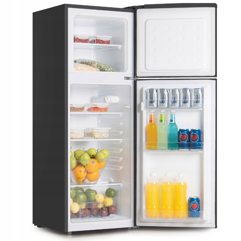 Frigider cu congelator Smith&Brown, 132L, 125cm, negru, control mecanic, iluminare LED