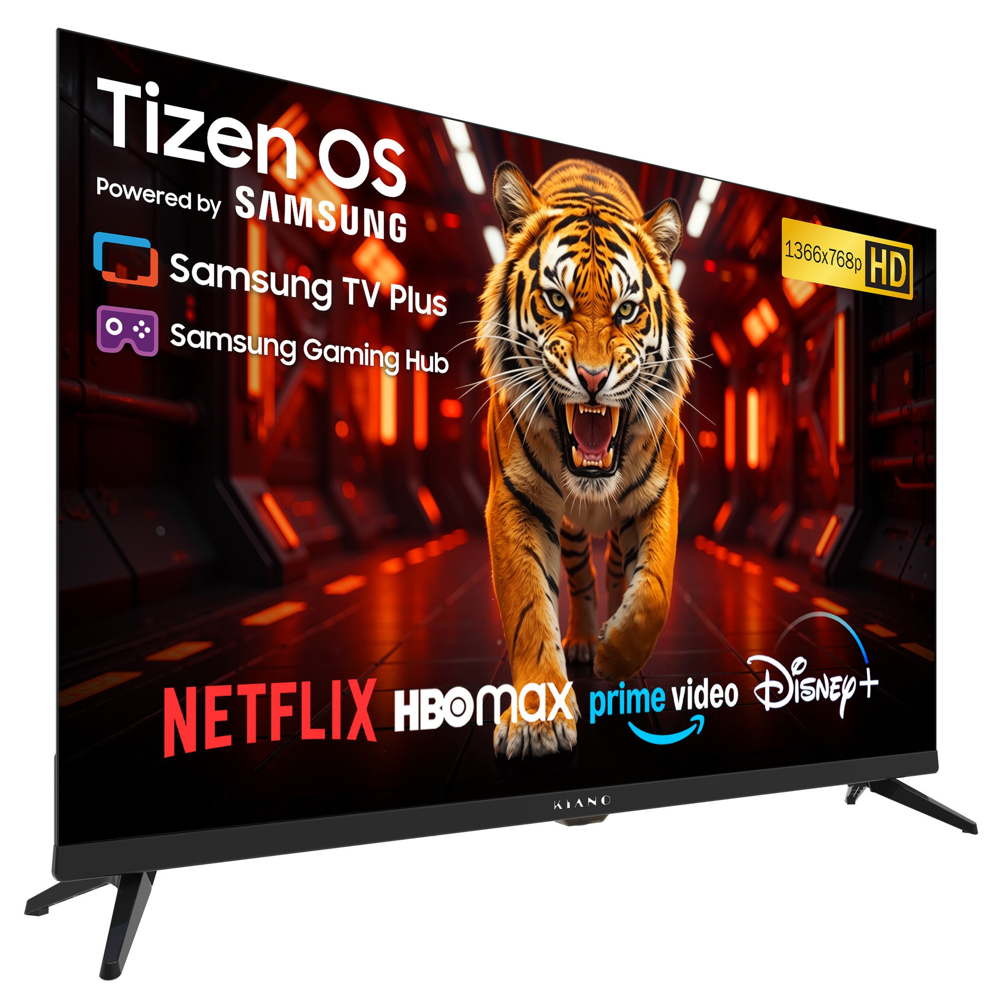 Televizor Smart LED Kiano Elegance 32 inch(81cm) HD Tizen OS Powered by Samsung WiFi Integrat Gaming GeForce NOW Samsung TV Plus 3x HDMI 2x USB Conectivitate