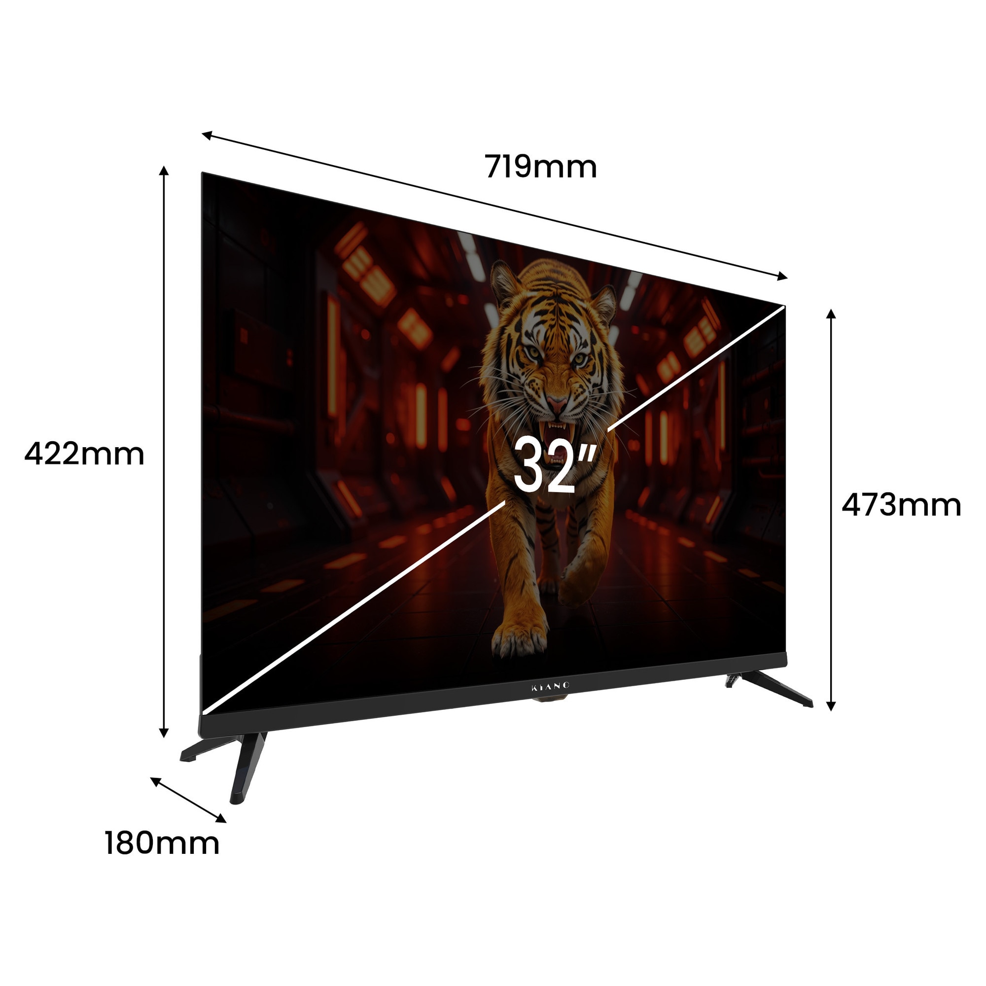 Televizor Smart LED Kiano Elegance 32 inch(81cm) HD Tizen OS Powered by Samsung WiFi Integrat Gaming GeForce NOW Samsung TV Plus 3x HDMI 2x USB Conectivitate