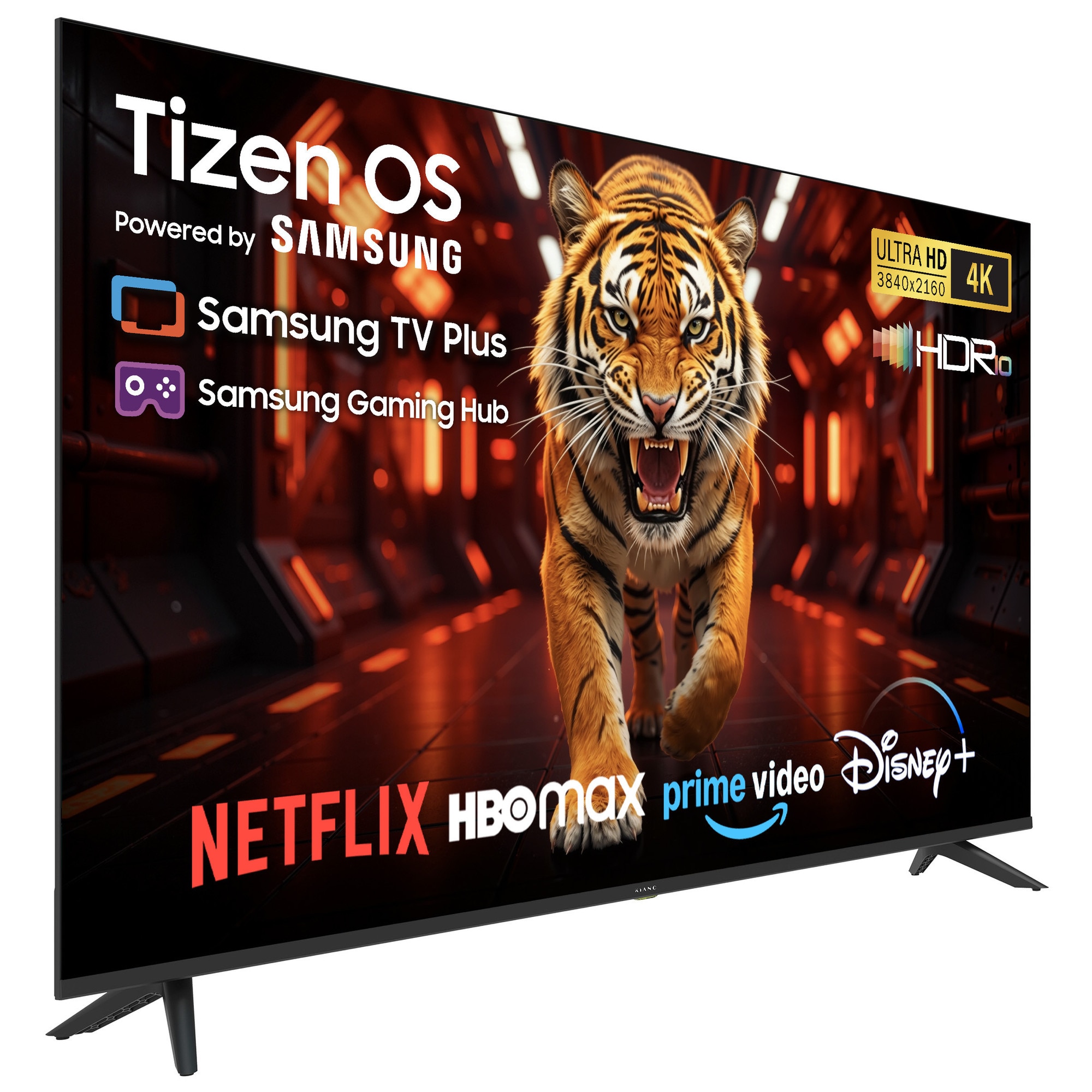 Televizor Smart Kiano Elegance 50 inch, (125.7cm) 4K Ultra HD, Tizen OS Powered by Samsung, Gaming in Cloud GeForce NOW, HDR, Sunet Dolby Audio, Acces Rapid Netflix Disney+ HBO Max Spotify