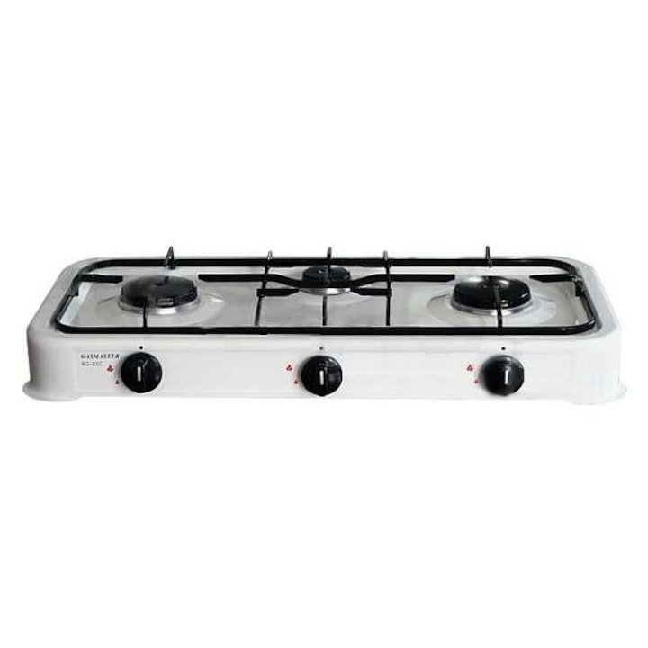 Plita gaz, GASMASTER BG-03C, 3 arzatoare, 3.35 kW, alb, 59x39x10cm