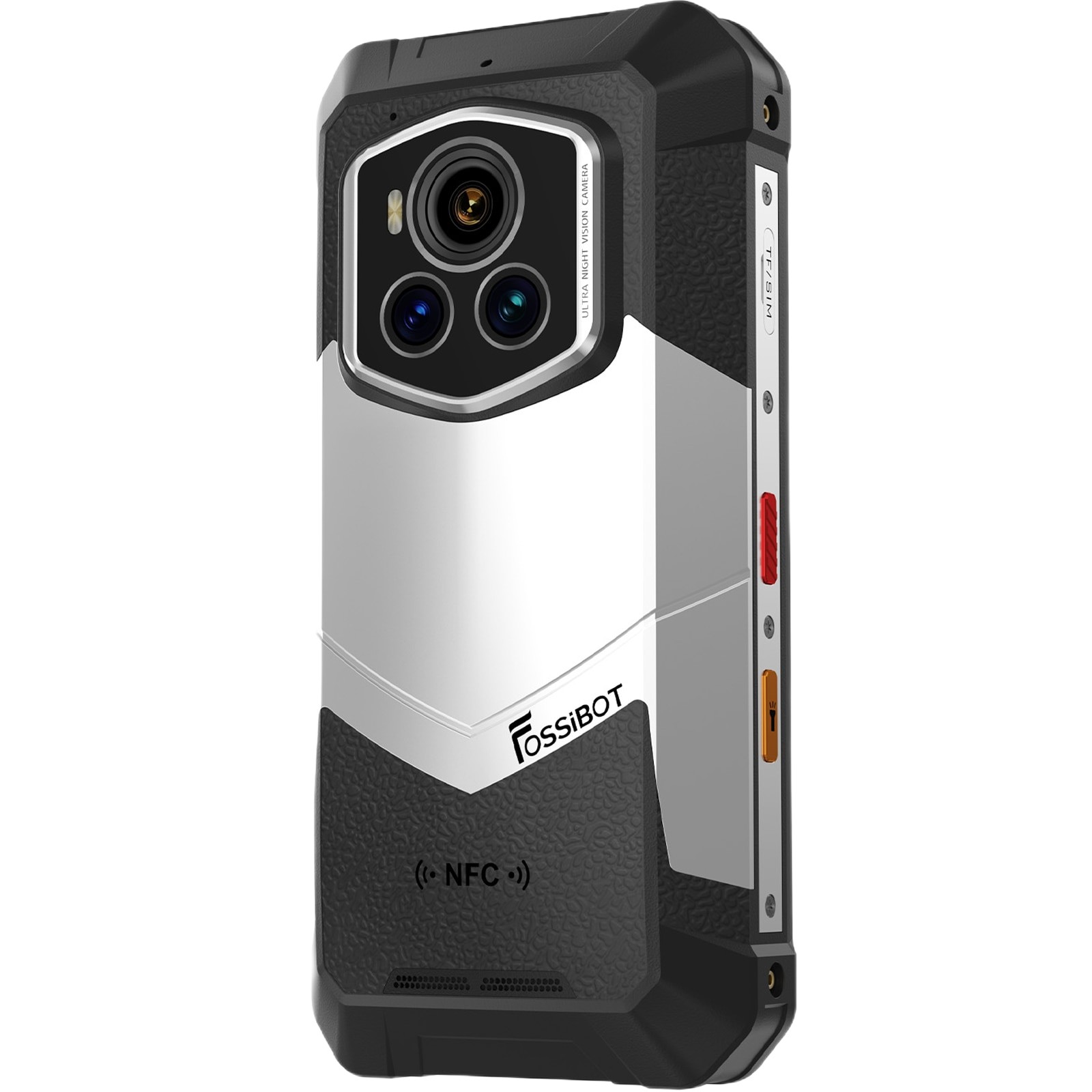 Telefon mobil FOSSIBOT F107 Pro, 5G, Dual SIM, Octa-Core Dimensity 7300, 6.95-inch IPS 120Hz, 30GB RAM, 512GB, GPS, NFC, Flashlight Strong 50m, 28000mAh, IP68/IP69K, Android 15