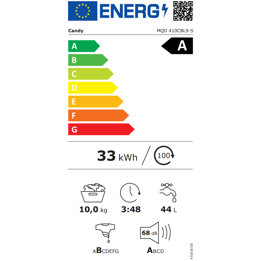 Masina de spalat CANDY MultiWash MQD 410CBL9-PL cu inteligenta artificiala, 3 cuve, 10+1+1kg 1400 RPM, Dozare automata, sterilizare anitimicrobiana UV, dim 107 x 59 x60 cm, alb