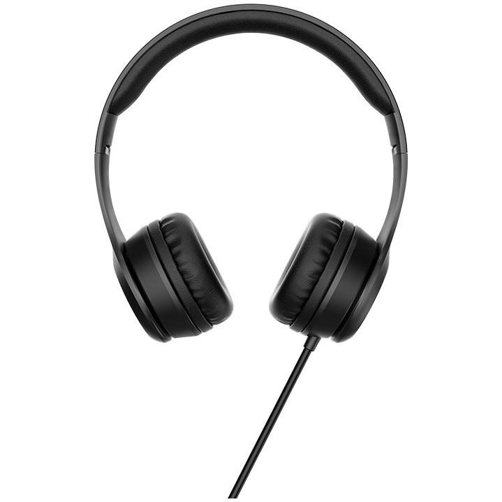 Casti audio on-ear Hoco, W21 Graceful, jack 3.5mm, Microfon, 1.2m, Negru