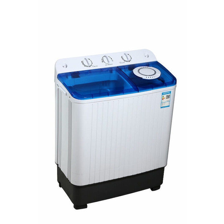 Masina de spalat, Brock WM 7502 WH, 480W, Capacitate maxima 7, 5 kg, Temporizator, Centrifugare, Alb-Albastru