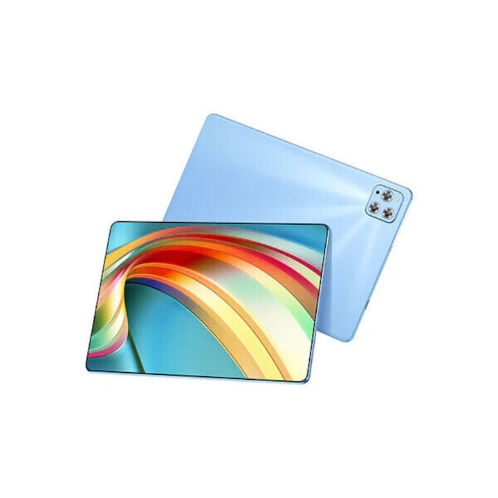 Tableta 10.1", Procesor Octa Core, 4GB RAM, 32GB stocare, Dual Camera, Android 8, 1280x800, Albastru with 4G LTE