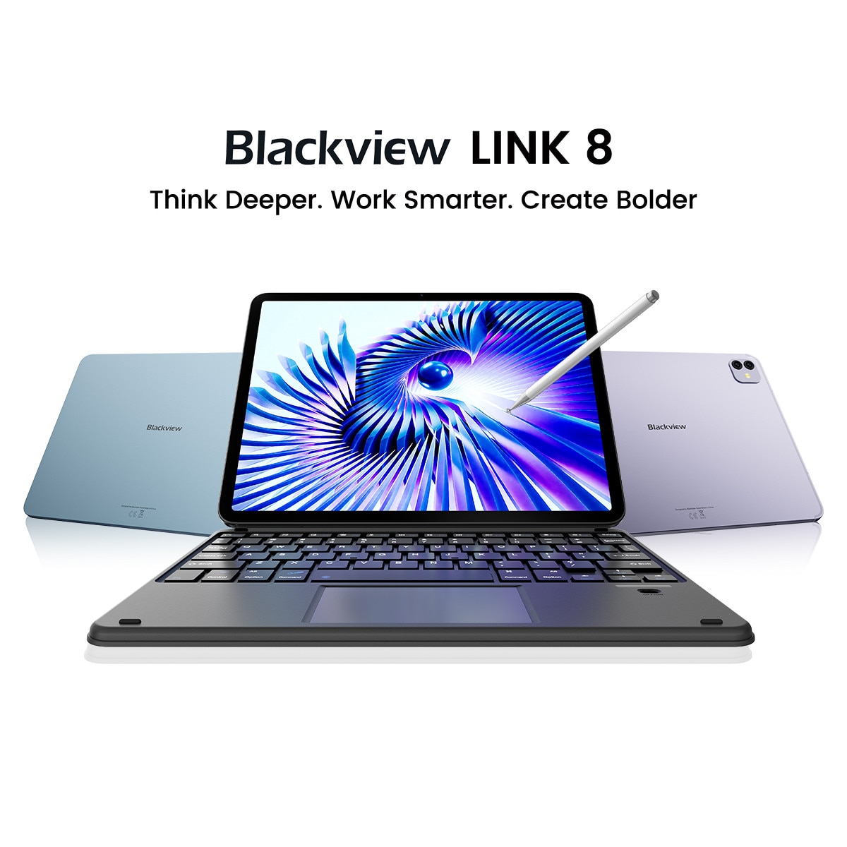 Tableta Blackview LINK 8, 12.7" 2K Ecran, 90Hz, Gemini Ai Android 15, 18GB+256GB(TF 2TB), MediaTek Helio G100, 8400mAh, 16MP+13MP, PC Mode 2.0, BT 5.0/GPS/Face ID, Accesorii standard (Mouse/Tastatura/Carcasa protectie/Protectie ecran/Stylus/Casti), Gri