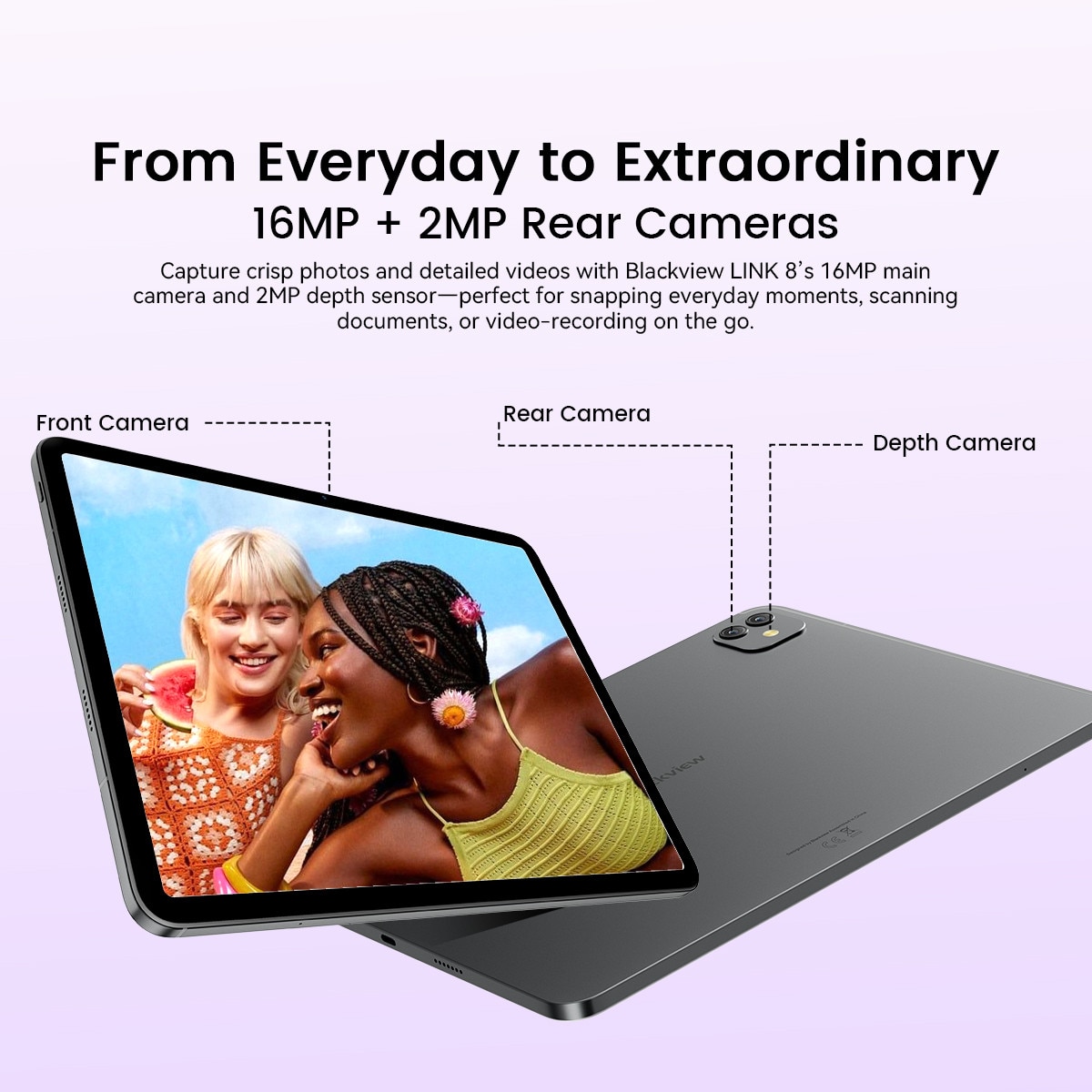 Tableta Blackview LINK 8, 12.7" 2K Ecran, 90Hz, Gemini Ai Android 15, 18GB+256GB(TF 2TB), MediaTek Helio G100, 8400mAh, 16MP+13MP, PC Mode 2.0, BT 5.0/GPS/Face ID, Accesorii standard (Mouse/Tastatura/Carcasa protectie/Protectie ecran/Stylus/Casti), Gri