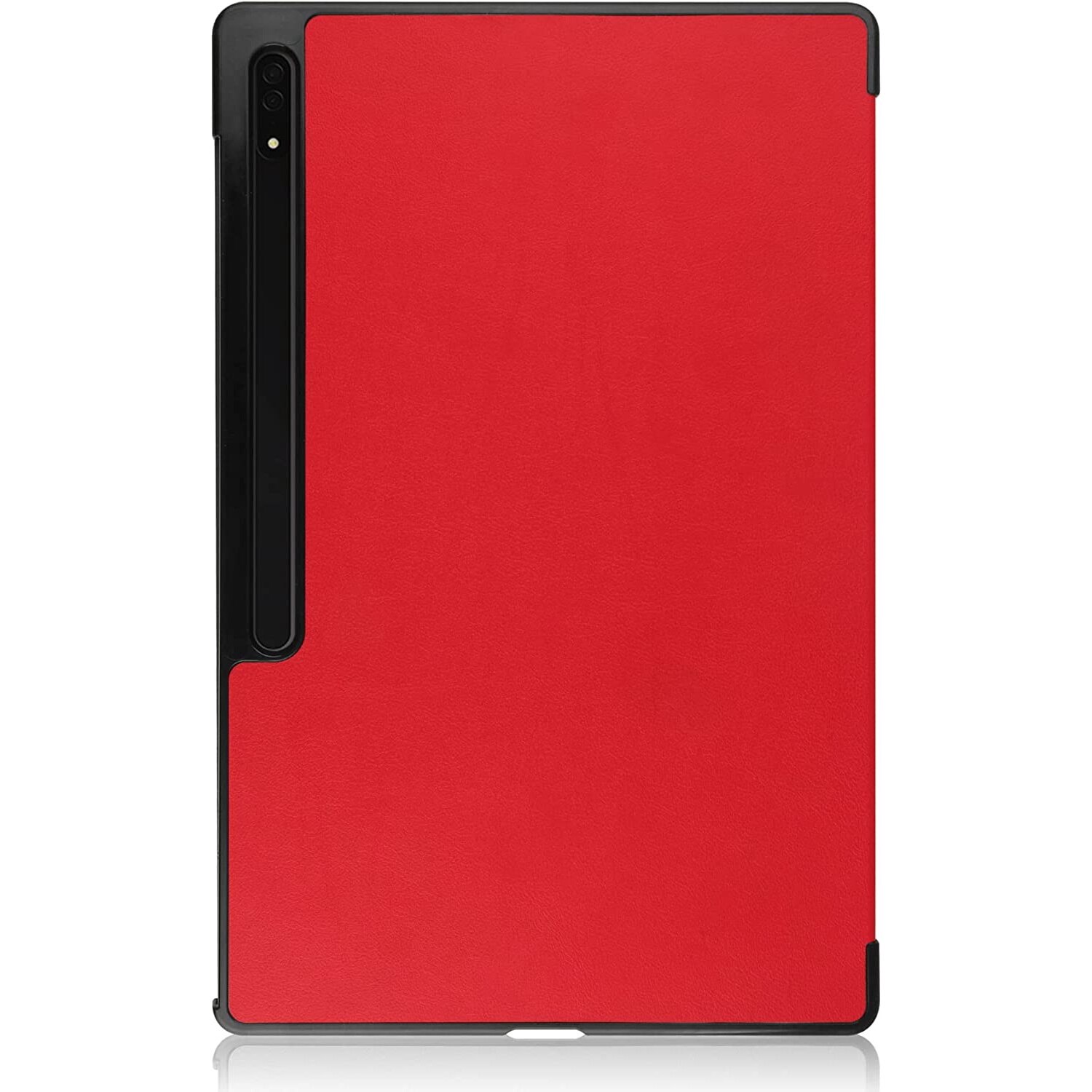 Husa Slim Sigloo, Smart Cover, Trifold, pentru tableta Samsung Galaxy Tab S8 Plus (X800/X806), S7 FE (T730/T733/T736B), S7 Plus (T970/T976B), 12.4 Inch, model Simple Red