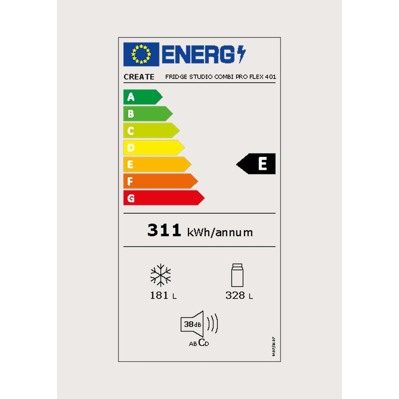 Frigider No Frost French Door cu usi din sticla CREATE, Studio Pro Flex, capacitate 401 litri, H 190 cm, congelator 149 litri, Tehnologie Inverter, 3 rafturi din sticla, 4 compartimente pe usa, sistem Care, functie Multi Air Flow, sticla mata, bej