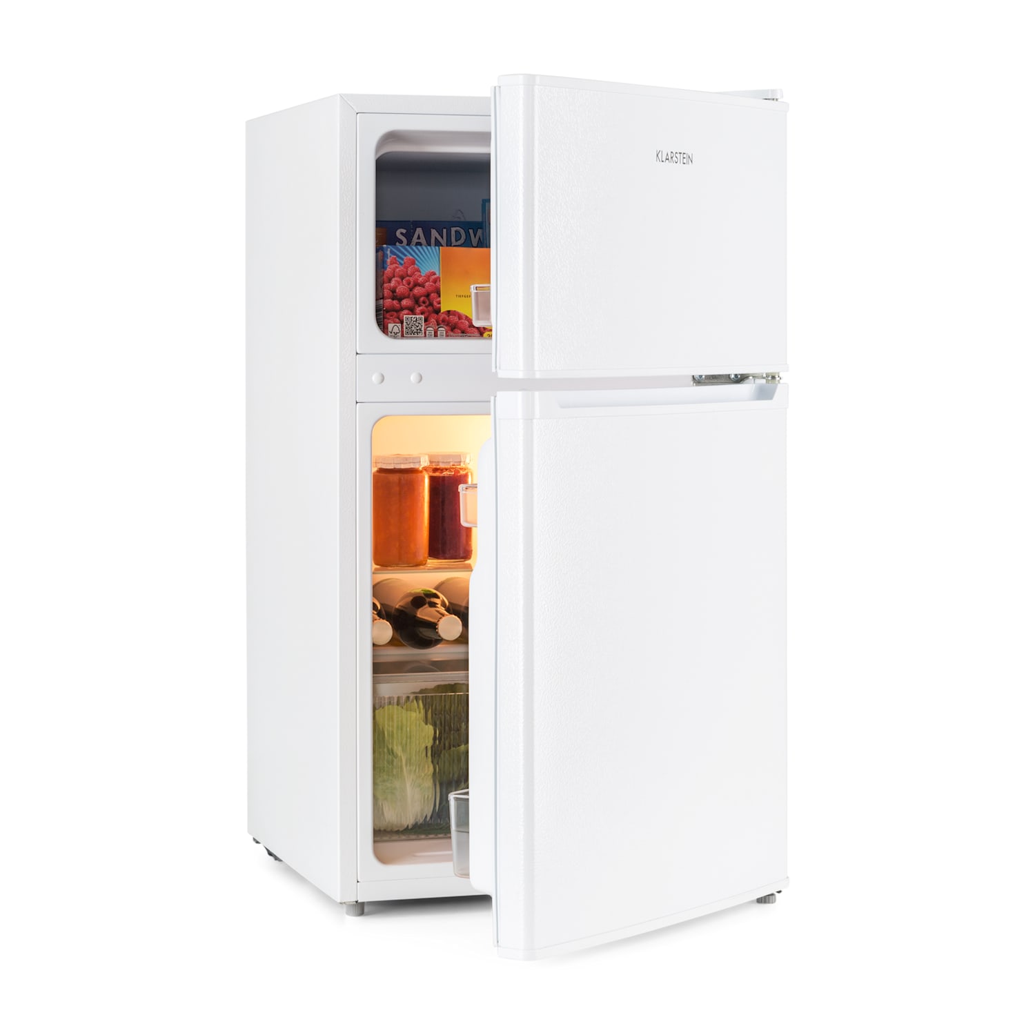 Klarstein, Big Daddy Cool, Frigider Cu Congelator, 61/26 Litri, 40 Db, F, Alb