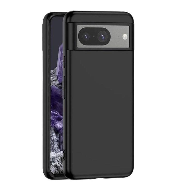 Husa pentru Telefon Compatibila cu Google Pixel 8, G-Tech, Silicon TPU, Decupaj mare, Aspect Mat, Negru