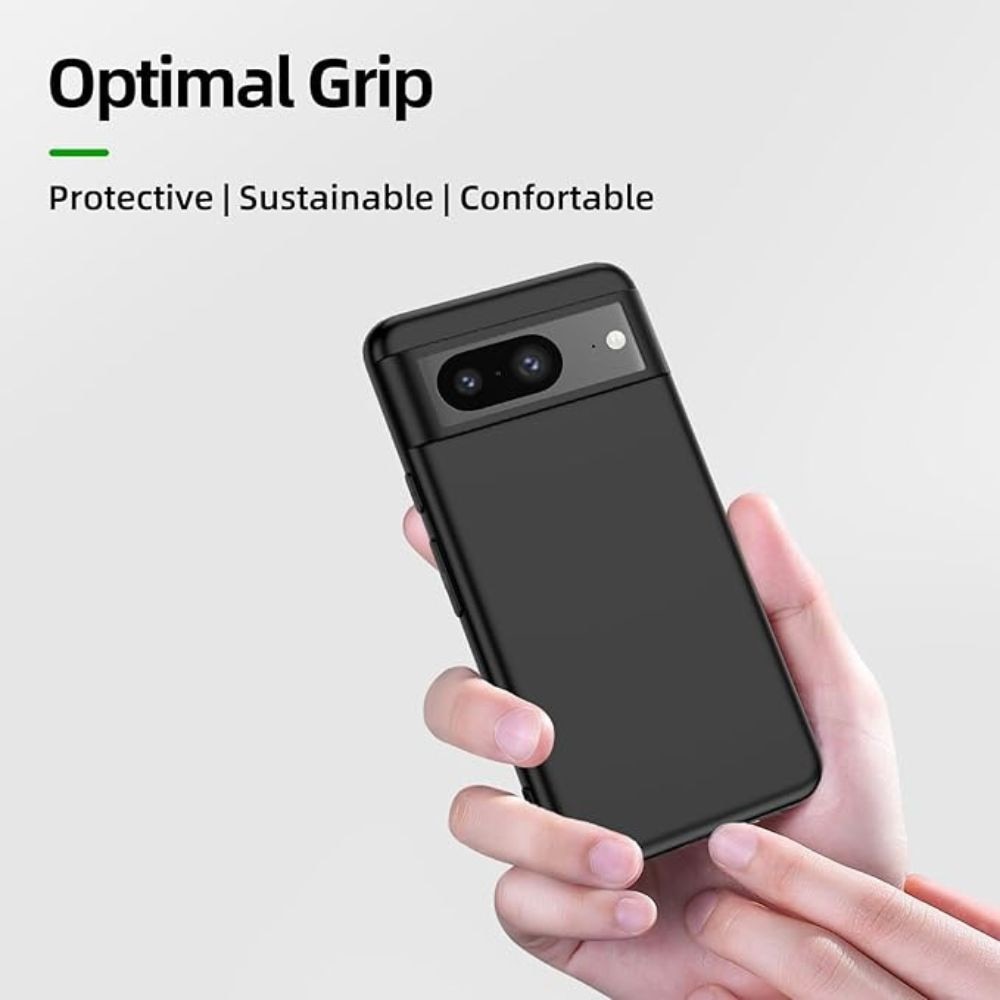 Husa pentru Telefon Compatibila cu Google Pixel 8, G-Tech, Silicon TPU, Decupaj mare, Aspect Mat, Negru