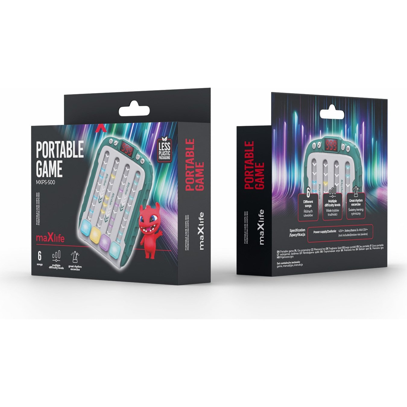 Joc portabil Maxlife MXPS-500, ritm, butoane iluminate, design compact