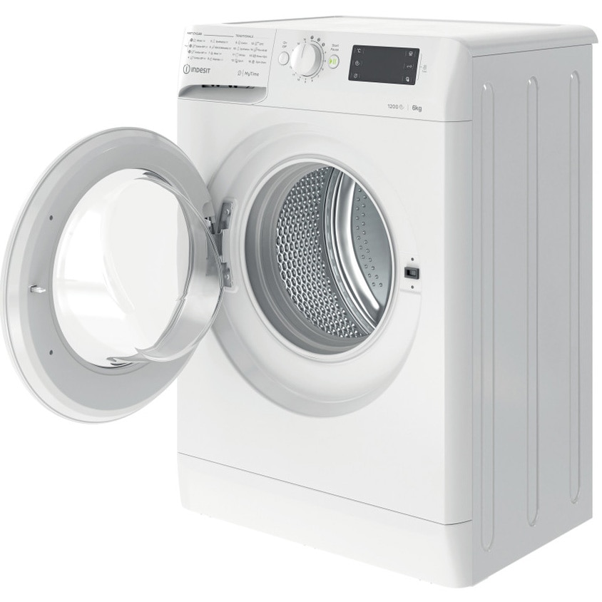 Masina de spalat rufe Slim Indesit MTWSE61252WEE, 6kg, 1200 RPM, Clasa F, MyTime, Fast Cycles, Alb