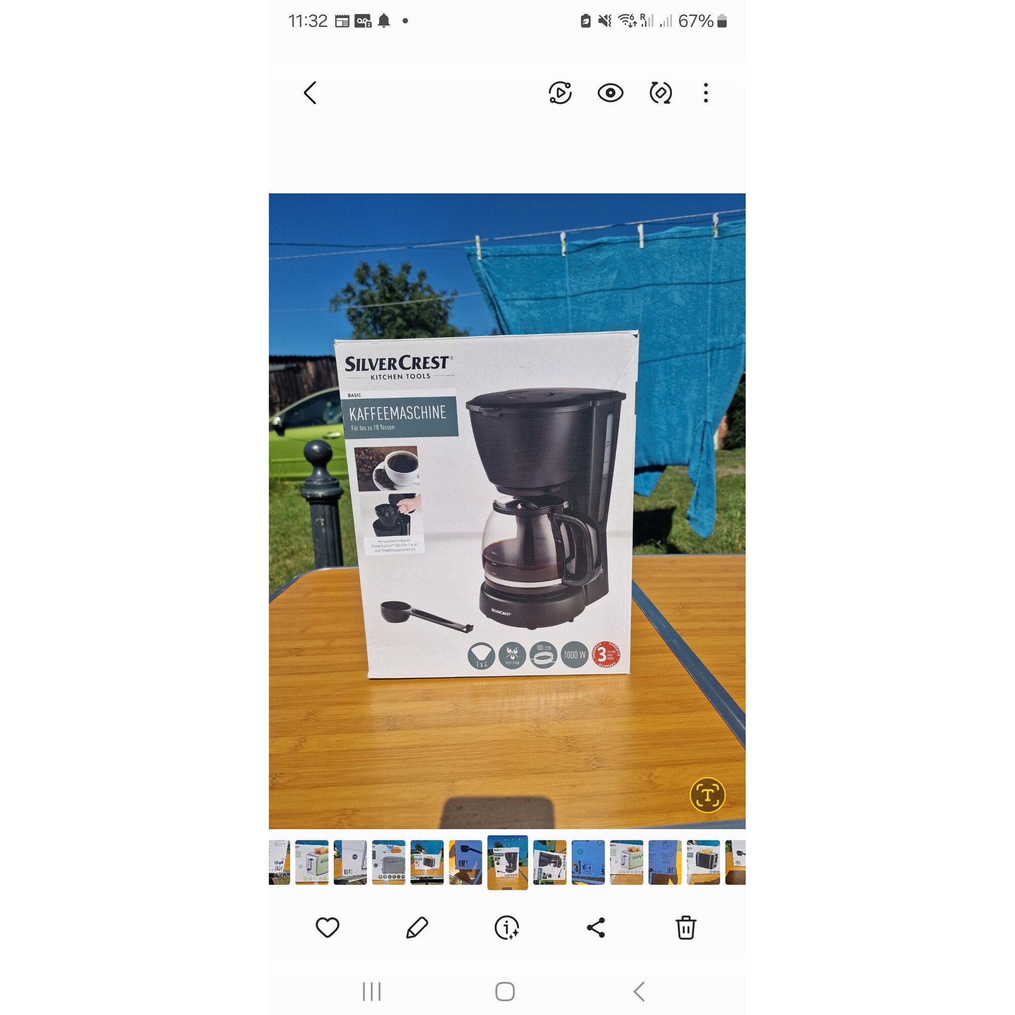 Cafetiere SilverCrest, 1000W, 1,25l, 24x33x18cm