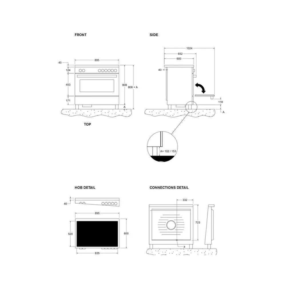 Aragaz electric cu plita pe inductie si hota integrata clasa A Bertazzoni, colectie Professional, Air-Tec, 90 cm, 10 programe cuptor, 4 zone gatire plita, temperatura reglabila, iluminare interioara duala, 2 zone Flex/Bridge, 9 trepte viteza hota, inox