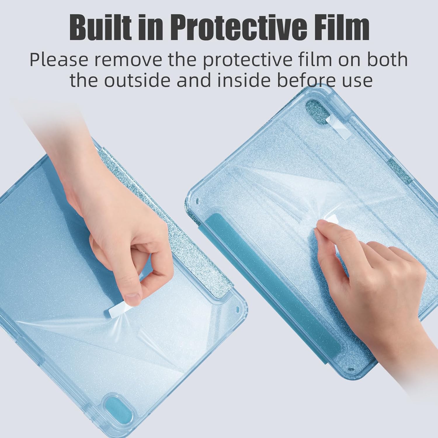 Husa Protectie Inteligenta pentru iPad 11" (Gen 11, 2025 A16) & iPad 10.9" (Gen 10, 2022), Suport Pliabil in Trei Pozitii, Spate Ultra-Subtire, Albastru