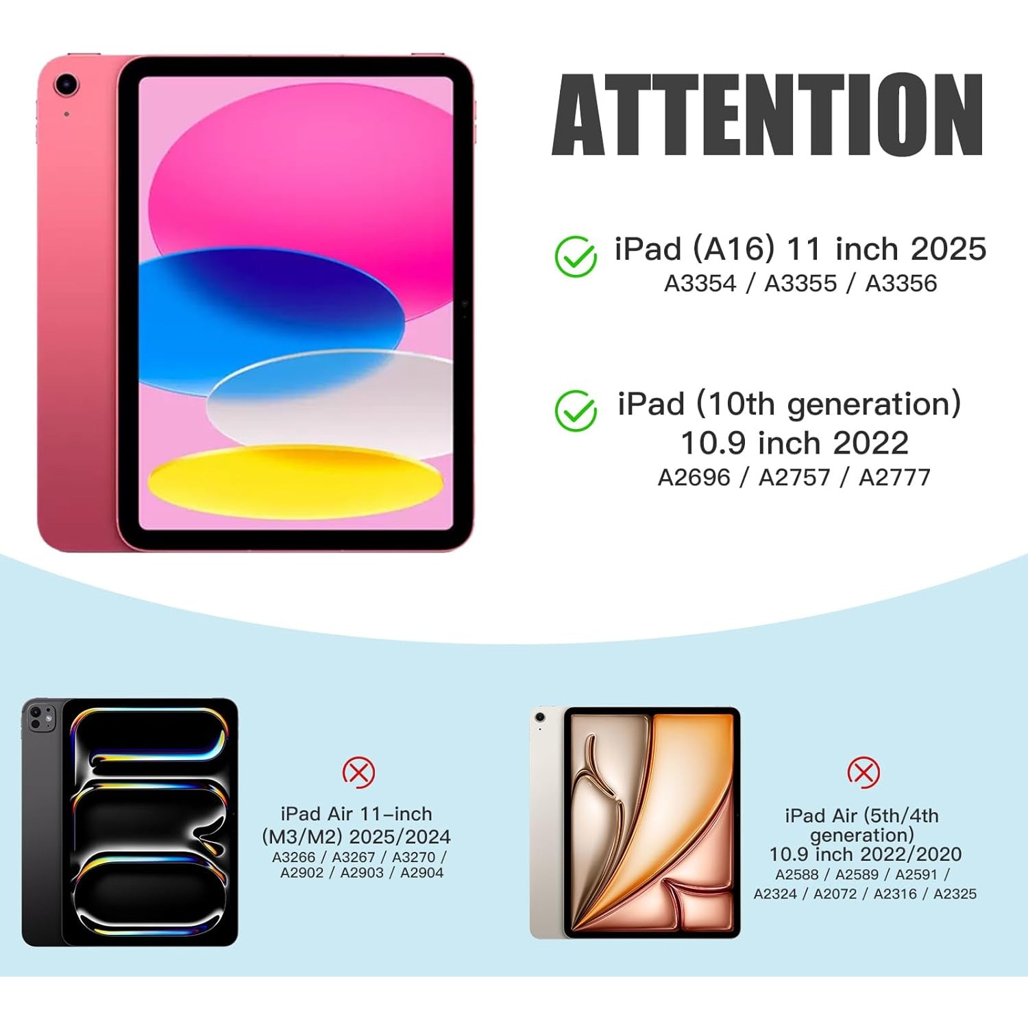 Husa Protectie Inteligenta pentru iPad 11" (Gen 11, 2025 A16) & iPad 10.9" (Gen 10, 2022), Suport Pliabil in Trei Pozitii, Spate Ultra-Subtire, Albastru