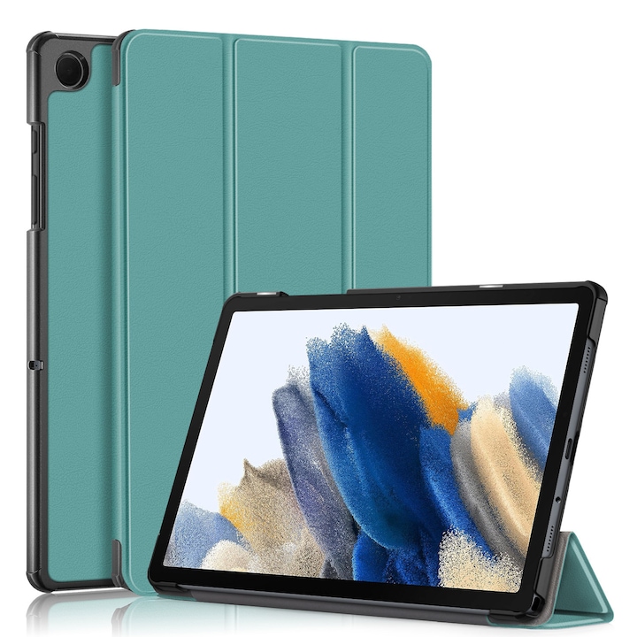 Husa de protectie trifold pentru Samsung Galaxy Tab A11 Plus / A9 Plus 11”, functie Auto Sleep/Wake, usoara, Verde inchis