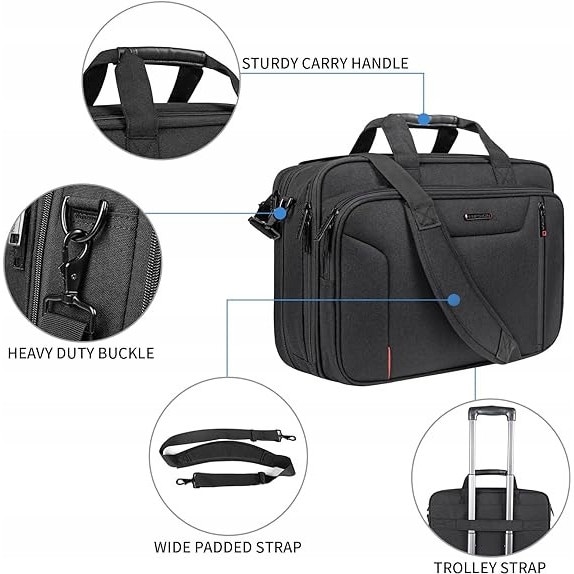 Geanta Laptop 17.3" Blocare RFID, Impermeabila, Spatioasa, Eleganta
