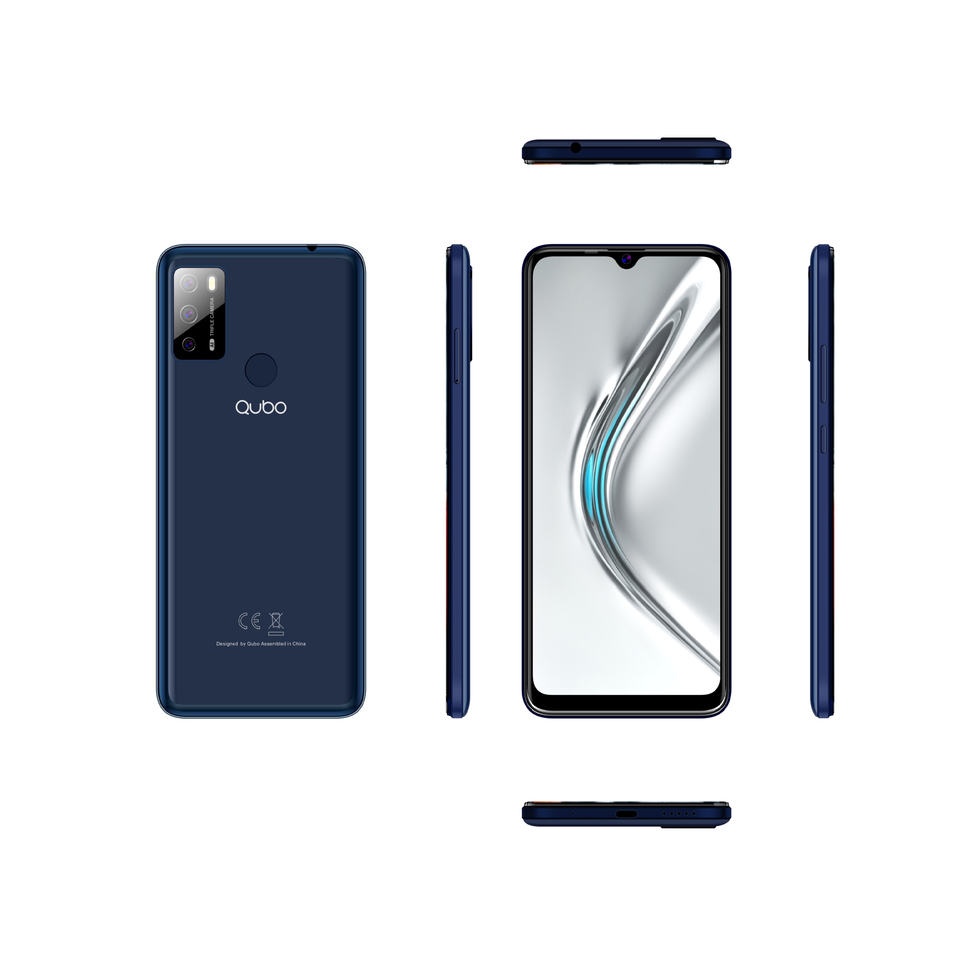 Telefon mobil QUBO P-668, 6.53 inch, 4GB RAM, 64GB, 4G, Albastru