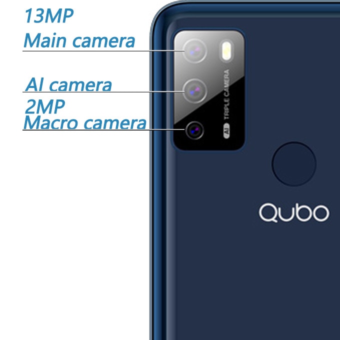 Telefon mobil QUBO P-668, 6.53 inch, 4GB RAM, 64GB, 4G, Albastru